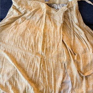 Maurices Mustard Patterned Skirt